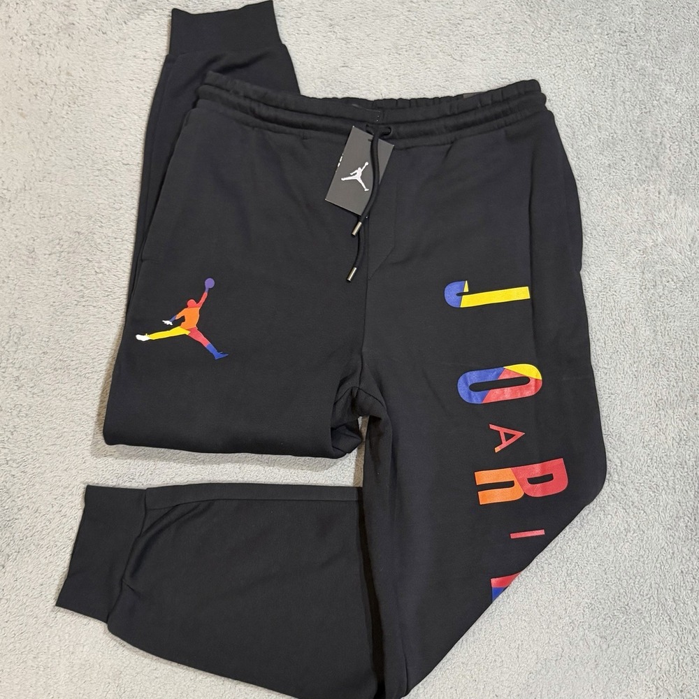 Air Jordan DNA Jumpman Fleece Sweatpants Men's Medium Black Joggers AV0048-010